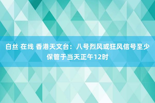 白丝 在线 香港天文台：八号烈风或狂风信号至少保管于当天正午12时