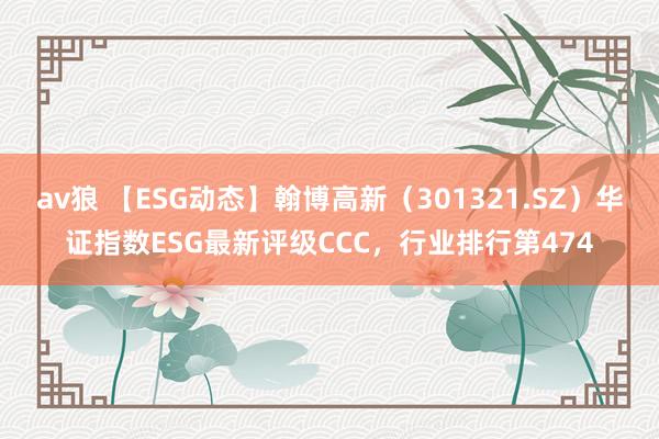 av狼 【ESG动态】翰博高新（301321.SZ）华证指数ESG最新评级CCC，行业排行第474