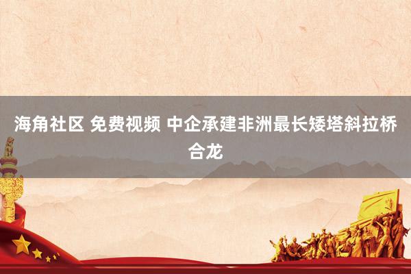 海角社区 免费视频 中企承建非洲最长矮塔斜拉桥合龙