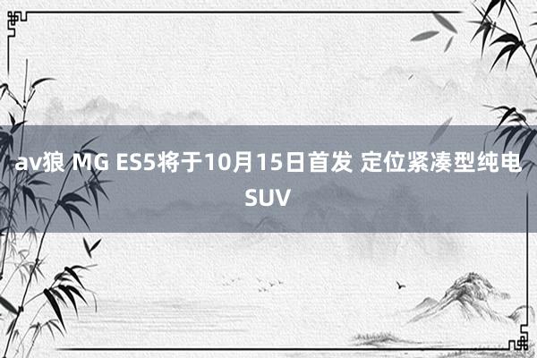 av狼 MG ES5将于10月15日首发 定位紧凑型纯电SUV