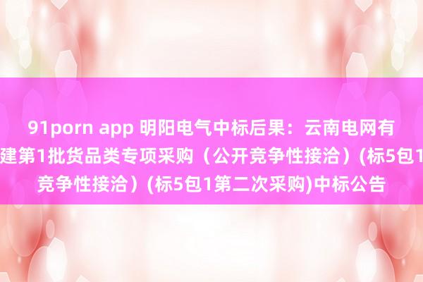 91porn app 明阳电气中标后果：云南电网有限职守公司2024年基建第1批货品类专项采购（公开竞争性接洽）(标5包1第二次采购)中标公告