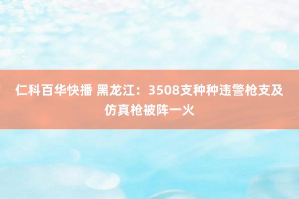 仁科百华快播 黑龙江：3508支种种违警枪支及仿真枪被阵一火