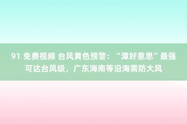 91 免费视频 台风黄色预警：“潭好意思”最强可达台风级，广东海南等沿海需防大风