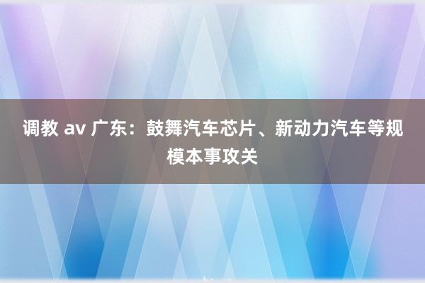 调教 av 广东：鼓舞汽车芯片、新动力汽车等规模本事攻关