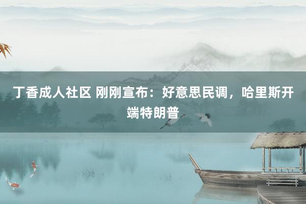 丁香成人社区 刚刚宣布：好意思民调，哈里斯开端特朗普