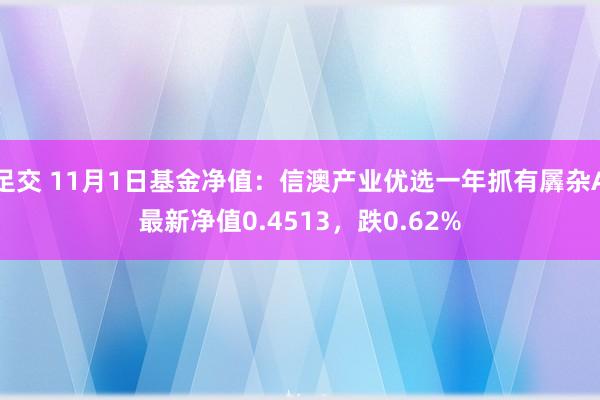 足交 11月1日基金净值：信澳产业优选一年抓有羼杂A最新净值0.4513，跌0.62%