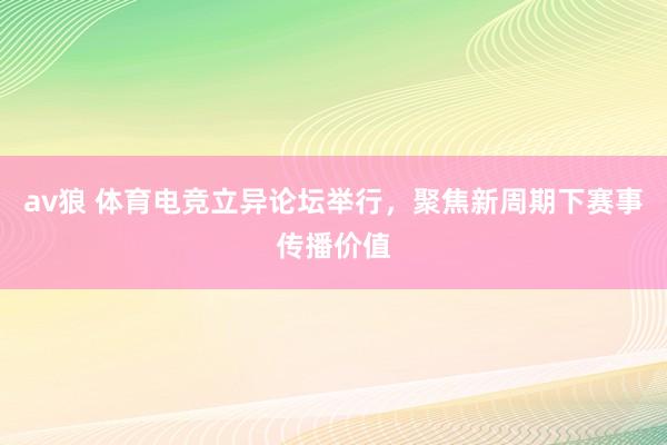 av狼 体育电竞立异论坛举行，聚焦新周期下赛事传播价值