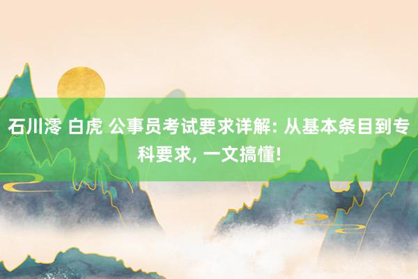 石川澪 白虎 公事员考试要求详解: 从基本条目到专科要求， 一文搞懂!