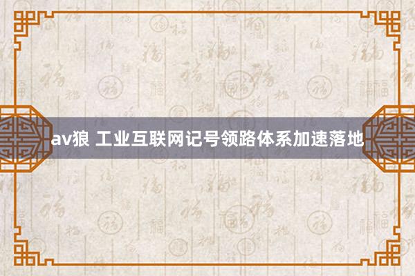 av狼 工业互联网记号领路体系加速落地