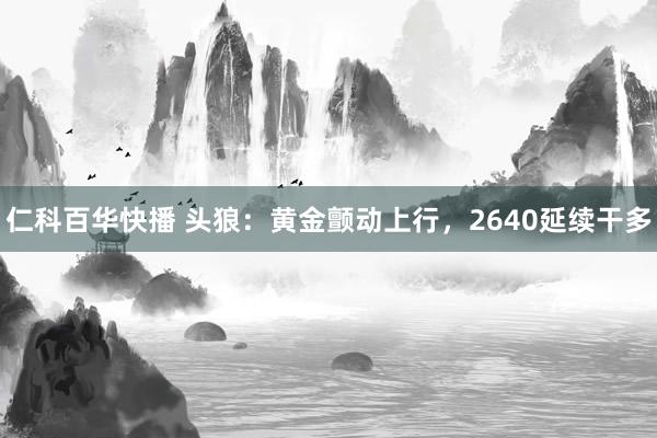 仁科百华快播 头狼：黄金颤动上行，2640延续干多