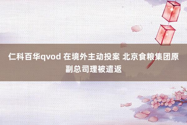 仁科百华qvod 在境外主动投案 北京食粮集团原副总司理被遣返