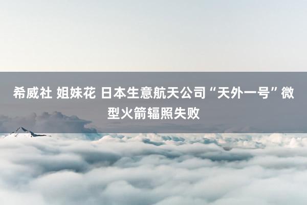 希威社 姐妹花 日本生意航天公司“天外一号”微型火箭辐照失败