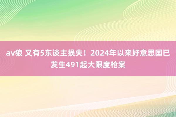 av狼 又有5东谈主损失！2024年以来好意思国已发生491起大限度枪案