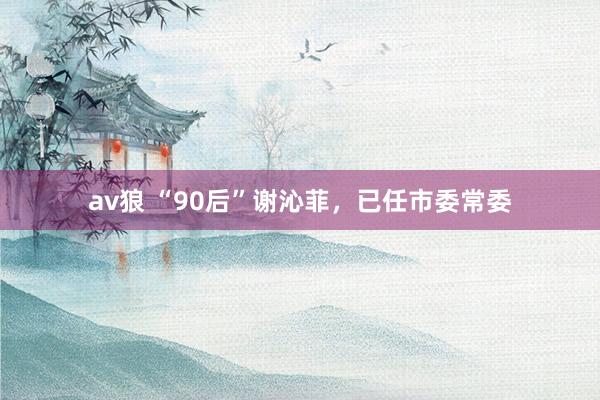 av狼 “90后”谢沁菲，已任市委常委