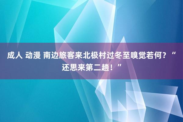 成人 动漫 南边旅客来北极村过冬至嗅觉若何？“还思来第二趟！”