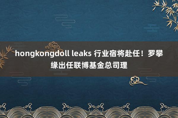 hongkongdoll leaks 行业宿将赴任！罗攀缘出任联博基金总司理