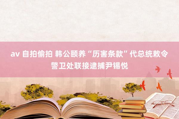 av 自拍偷拍 韩公颐养“历害条款”代总统敕令警卫处联接逮捕尹锡悦