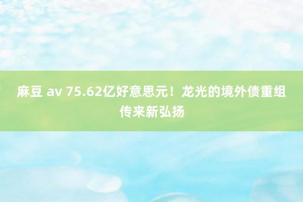 麻豆 av 75.62亿好意思元！龙光的境外债重组传来新弘扬