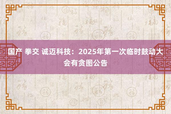 国产 拳交 诚迈科技：2025年第一次临时鼓动大会有贪图公告