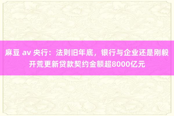 麻豆 av 央行：法则旧年底，银行与企业还是刚毅开荒更新贷款契约金额超8000亿元