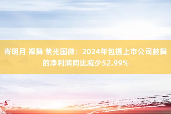 寄明月 裸舞 紫光国微：2024年包摄上市公司鼓舞的净利润同比减少52.99%