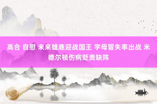 高合 自慰 未来雄鹿迎战国王 字母冒失率出战 米德尔顿伤病贬责缺阵